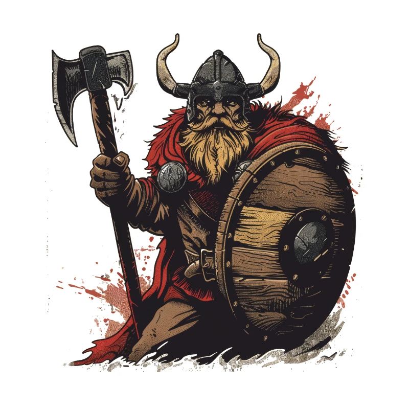 Wikinger Krieger mit Axt und Schild