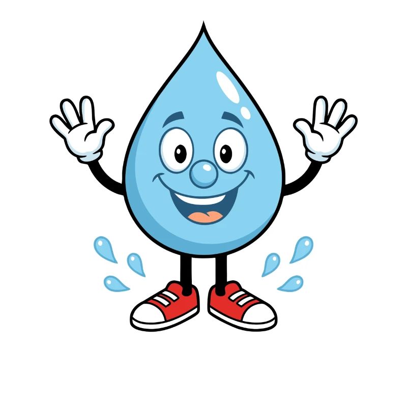 Drop d’eau heureuse avec des baskets