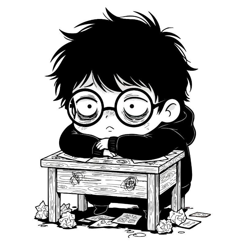 Student Burnout Office Blank Stare