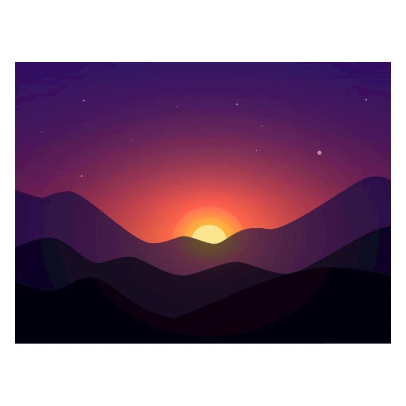 Sunset mountain in gradient