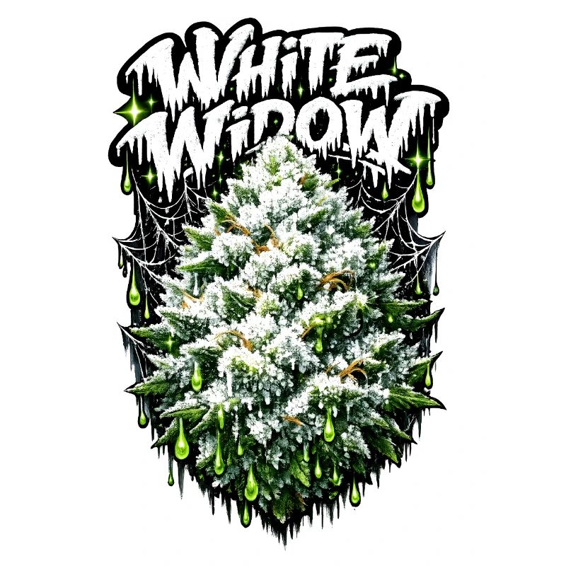 White Widow Cannabis Graffiti Print
