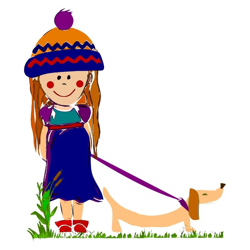 Fille avec chien