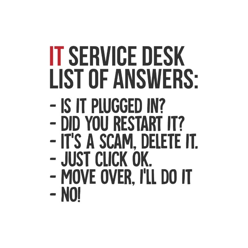IT Service Desk Response List
