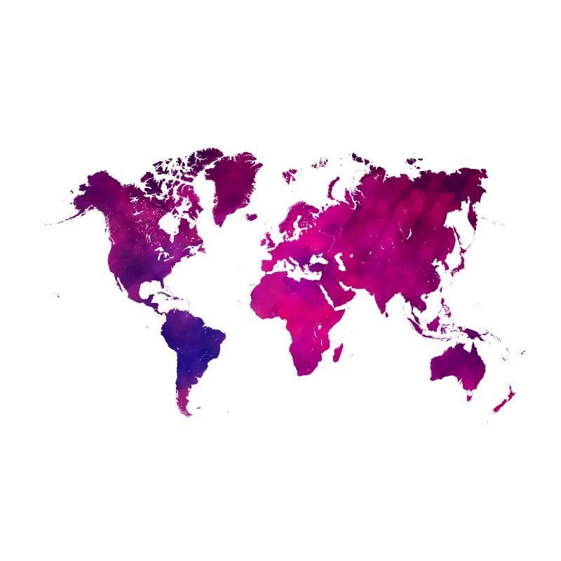 purple world map
