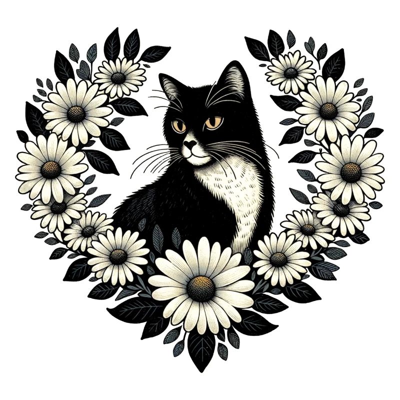 Smoking Katze Gänseblümchen