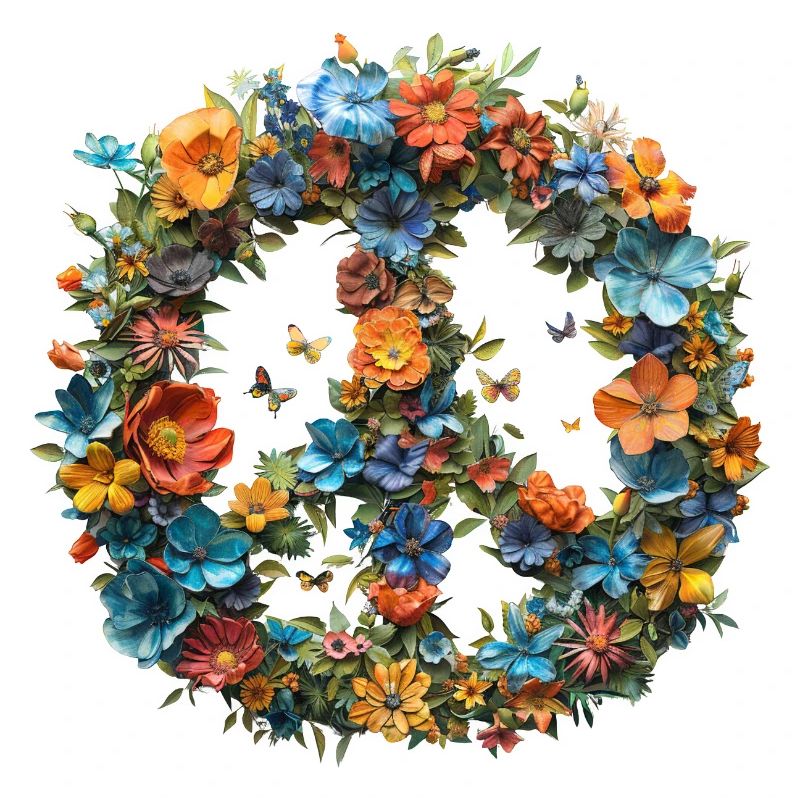 Het Teken van de vrede Bloemen Het Pacifisme van de vrede