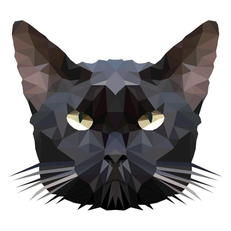 Chat tête de chat polygone