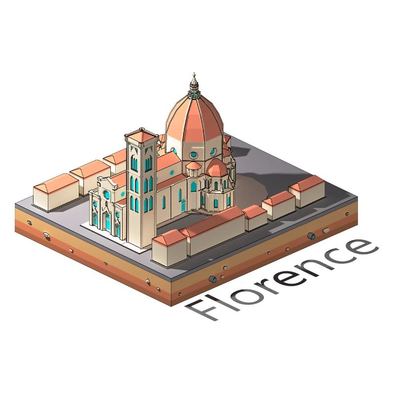 Geometric low poly Florence Cathedral