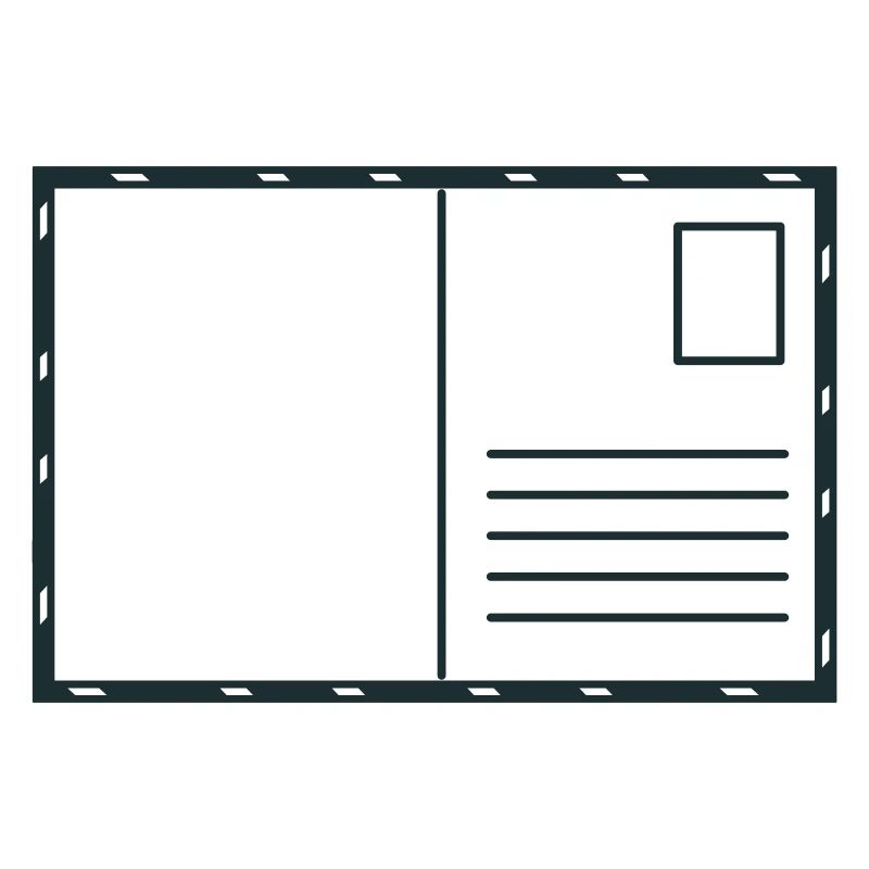 Blank postcard with stamp and airmail