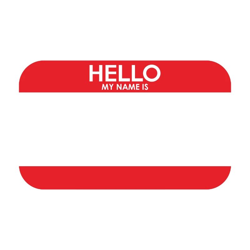blank name tag my name is