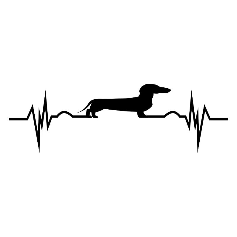Teckel chien teckel Silhouette Retro ECG