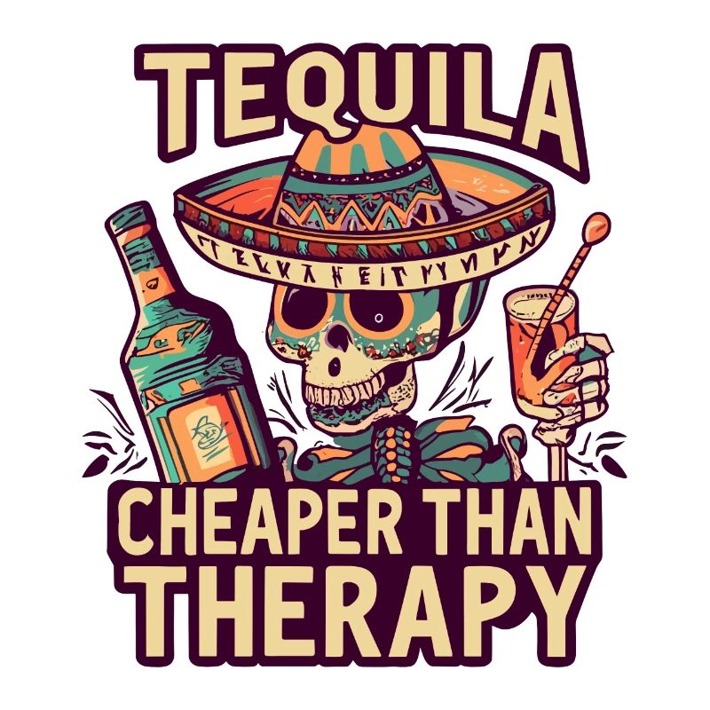 Lustiger Spruch Tequila is Cheaper Than Therapy