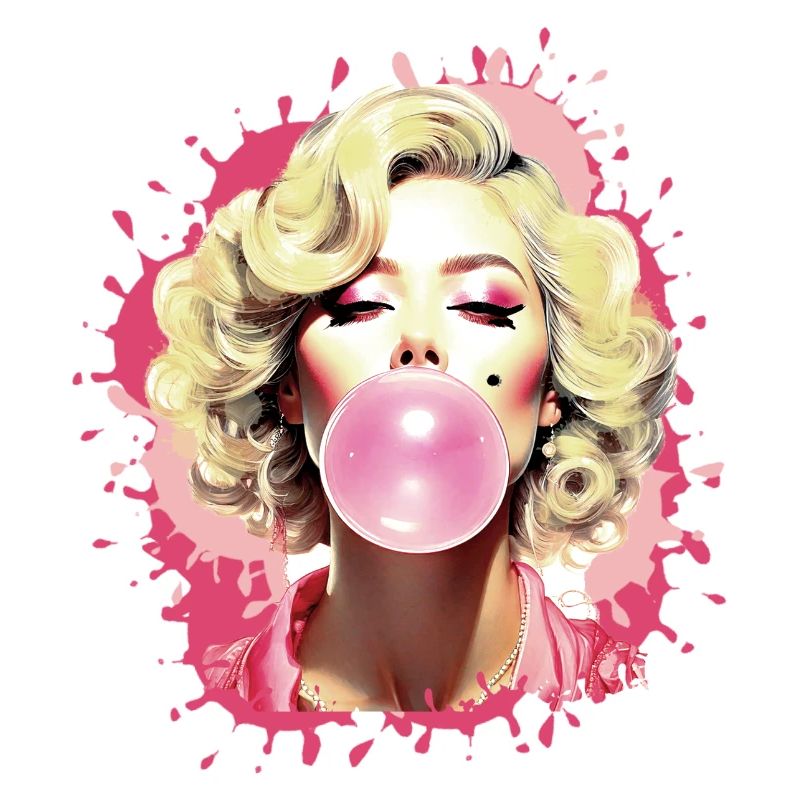 Woman,Graffiti,illustration,Chewing gum,Bubble