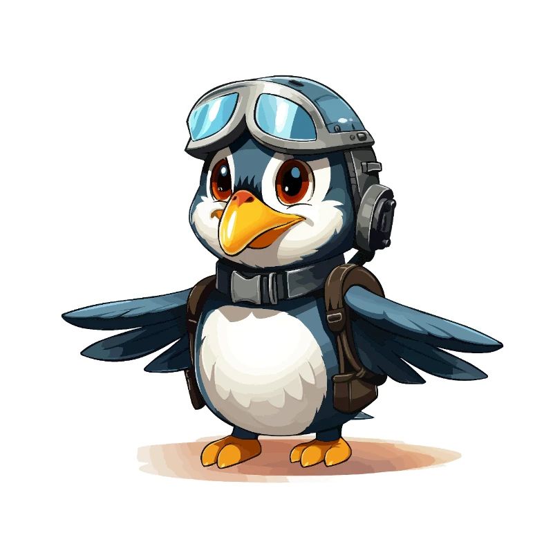 Der abenteuerlustige Pinguin-Pilot