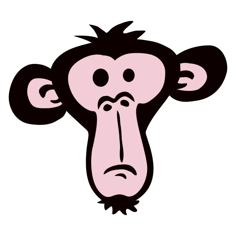 Sad Confused Monkey Head Boredom Face