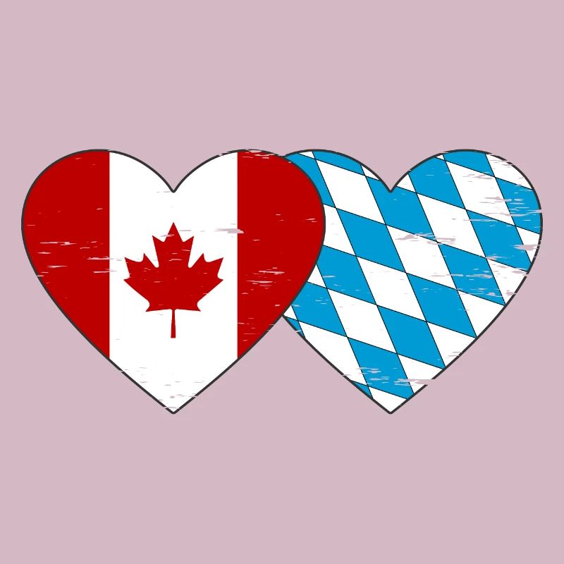 Drapeau Canada Bavière Coeur utilisé
