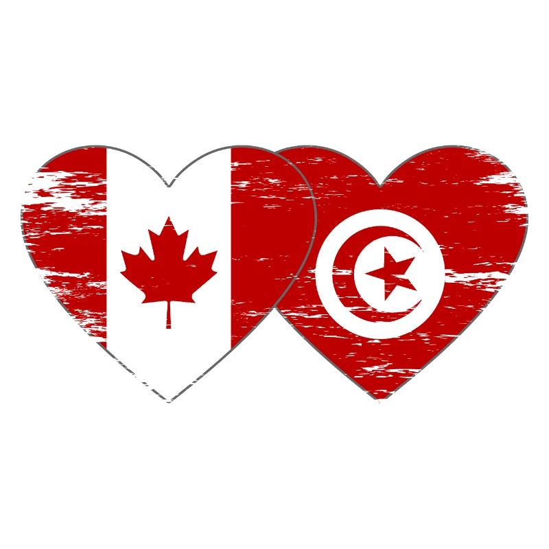 Drapeau du Canada Tunisie coeur utilisé