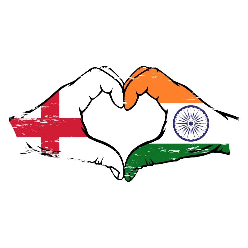Angleterre Inde Mains Forme Coeur Utilisé