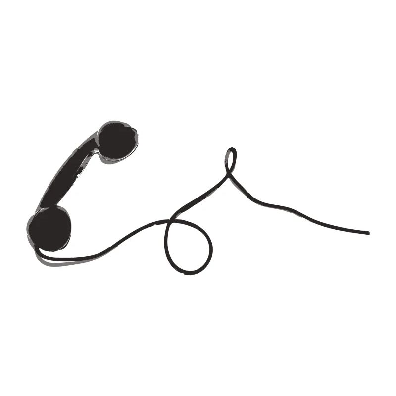 Black old analog retro telephone handset
