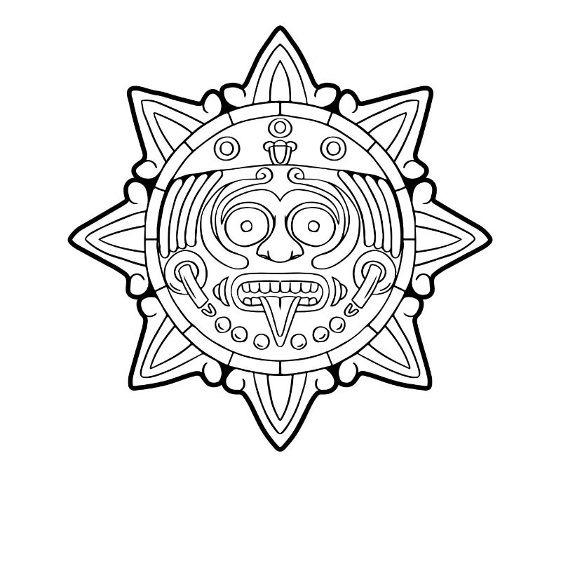 Pierre de soleil aztèque Symbole du soleil aztèque M