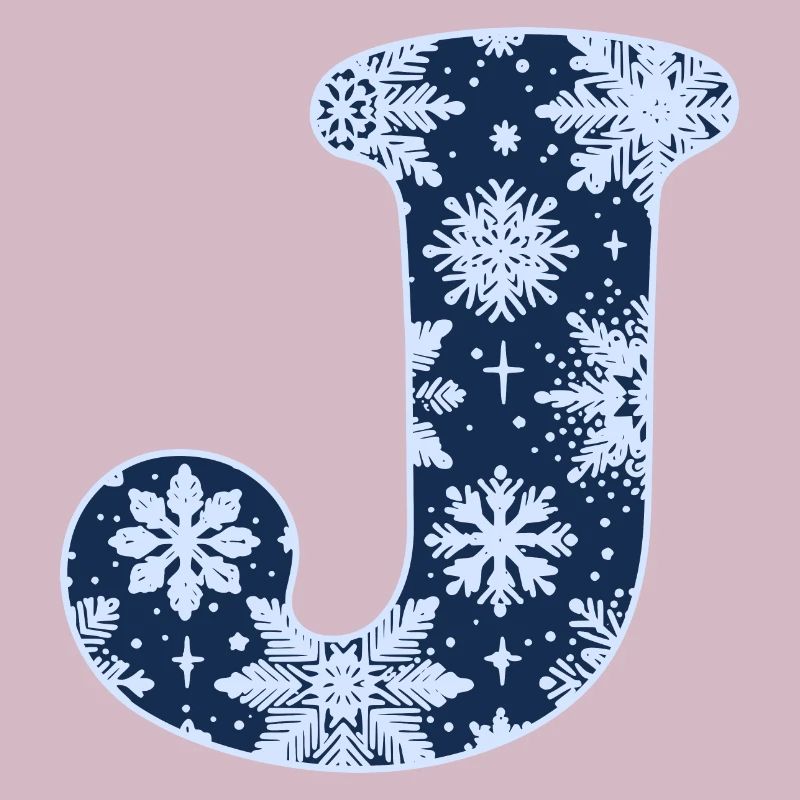 Buchstabe J Schneeflocken