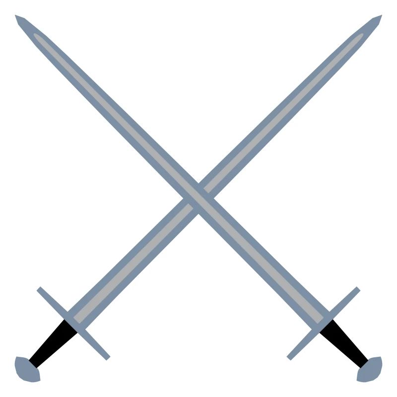 Crossed swords.