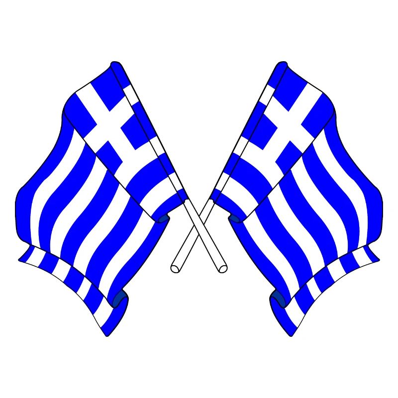 Deux drapeaux de la Grèce