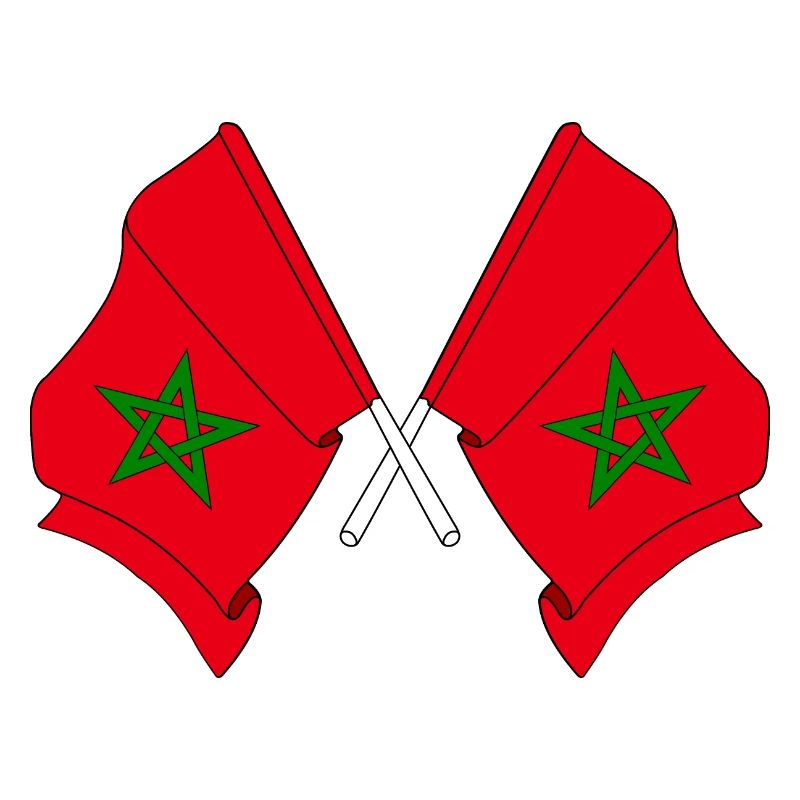 Deux drapeaux du Maroc croisés