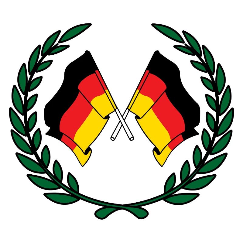 Flags Germany in laurel wreath