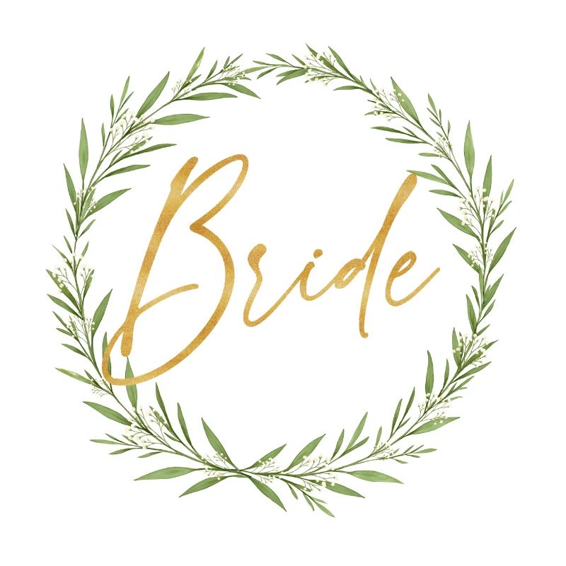 Elegantes Team Bride - Design mit Lorbeerkranz