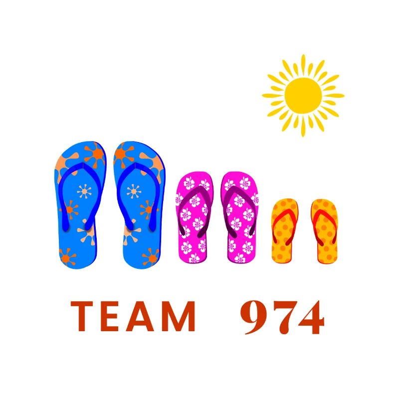 Team 974 Tropical Sun Flip Flops