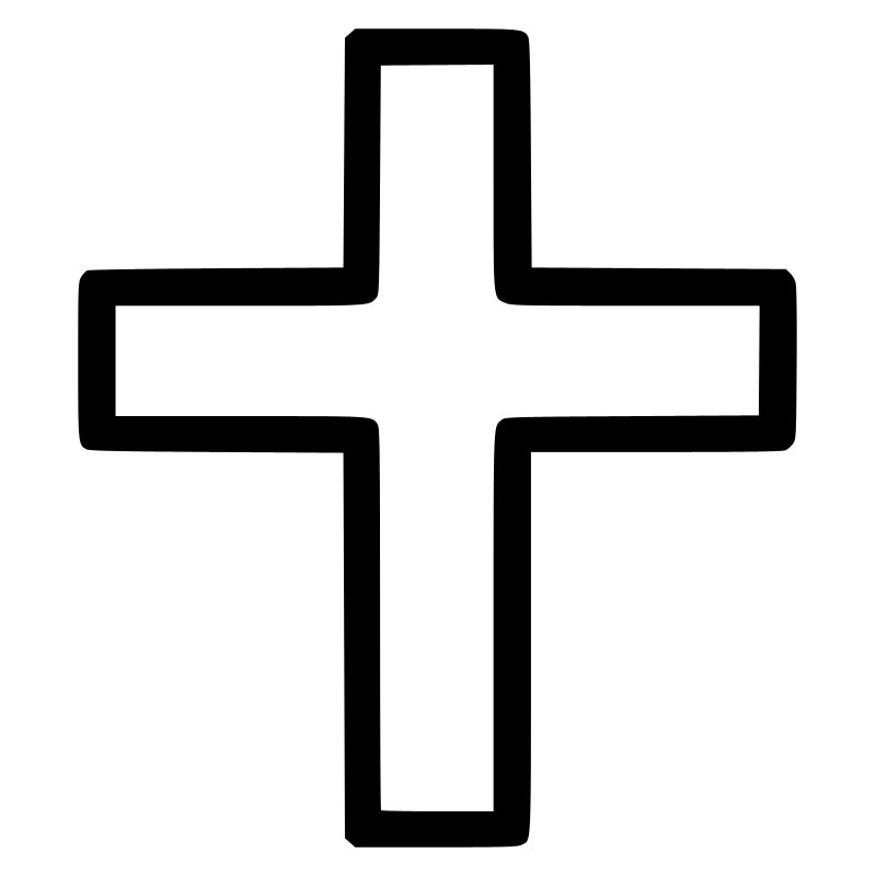Dickes Kreuz Outline Comic Symbol
