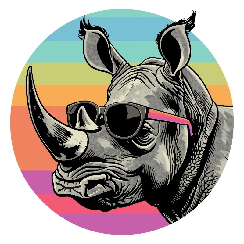 Rhino Retro Regenbogen