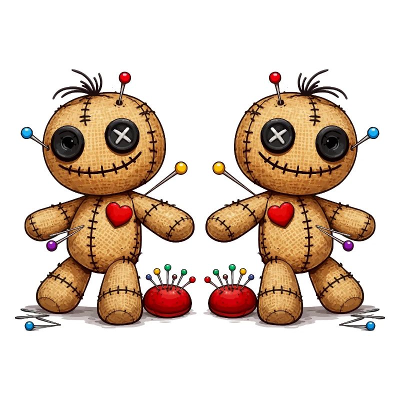 Voodoo doll with needles