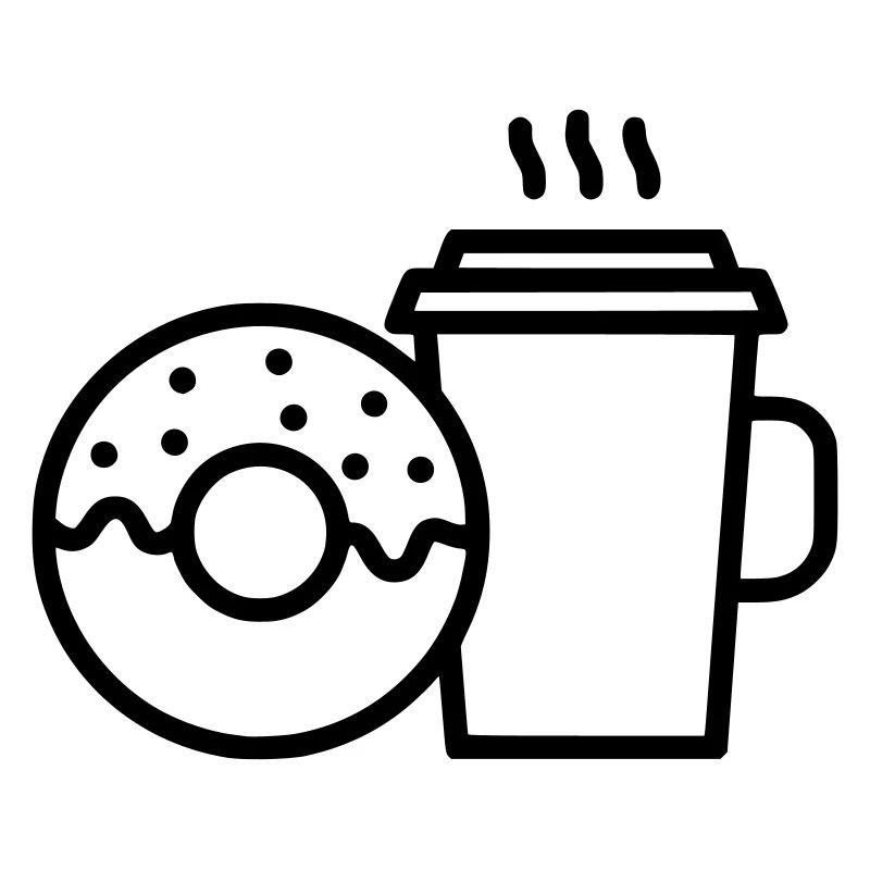 Donut und Kaffee Becher