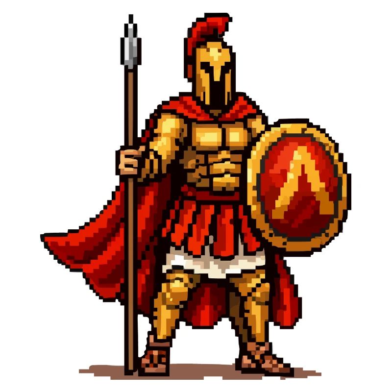 Spartan Warrior Pixel Art