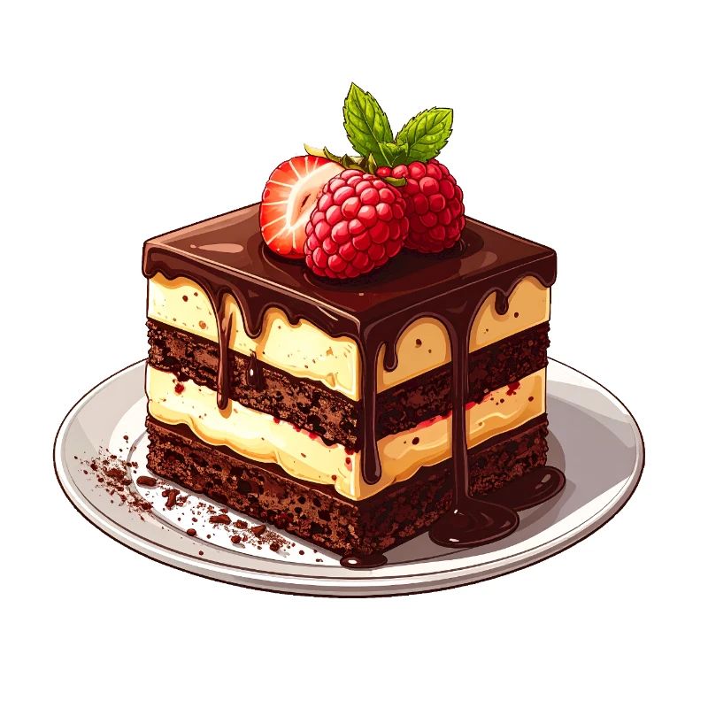 Chocolate cake with raspberry