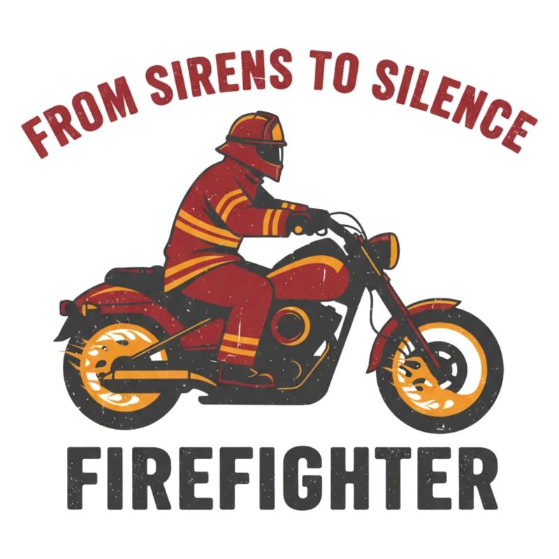 Firefighter Biker Badge Stencil Art