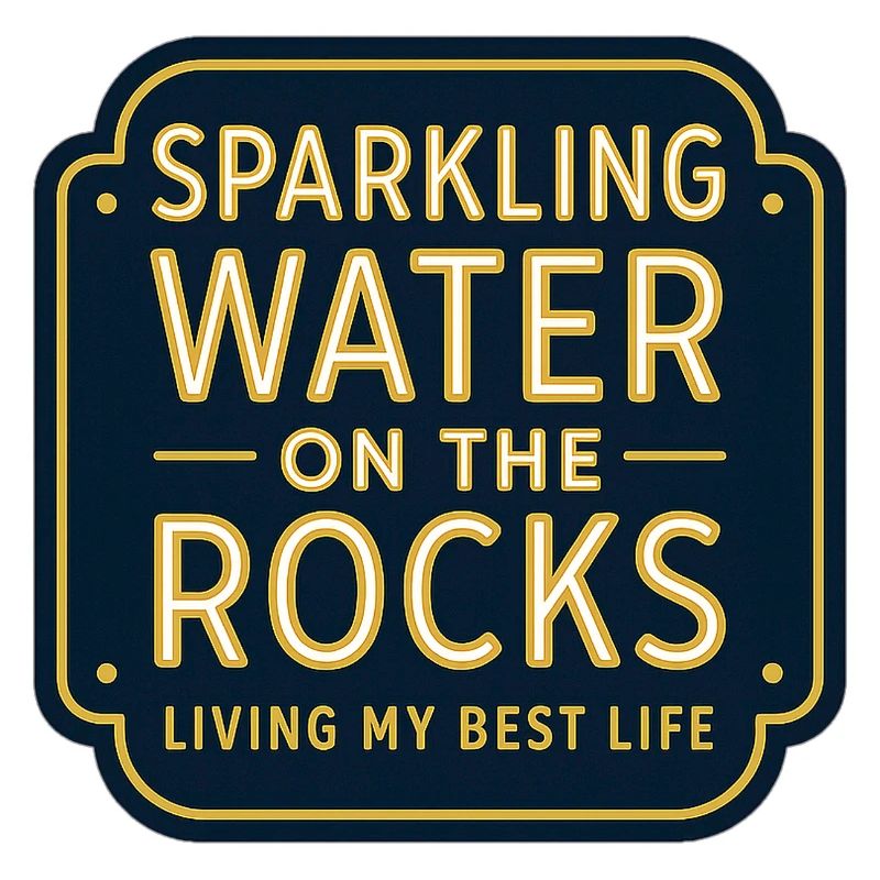 Sparkling water on rocks neon