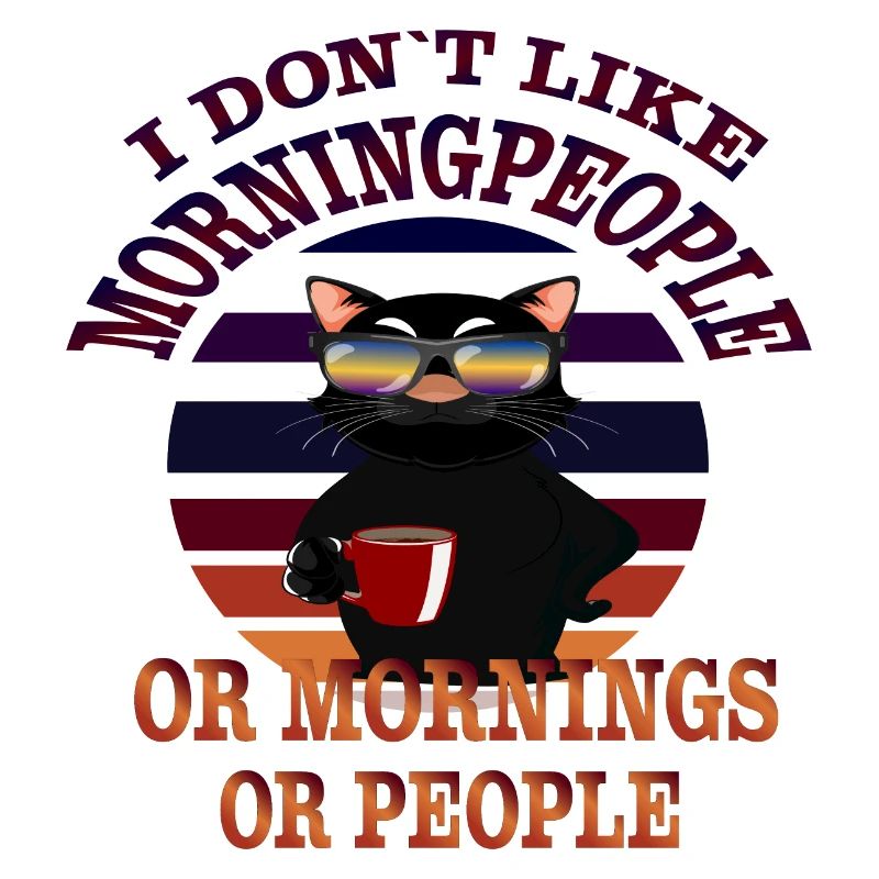 Morgenmuffel Kaffee Katze Motiv