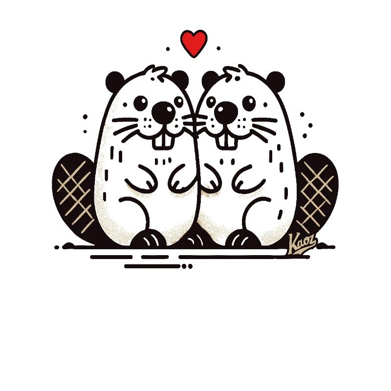 Biber Paar in Liebe