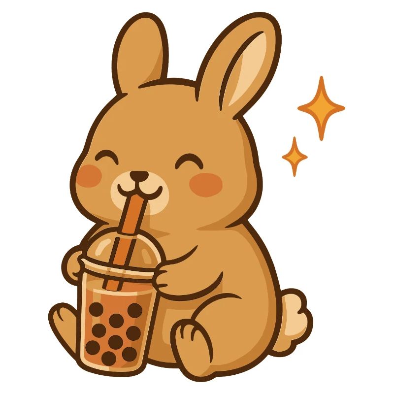 Hase Mit Bubble Tea Kawaii Hase