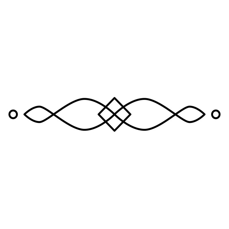 Ornament with curved lines and a rhombus