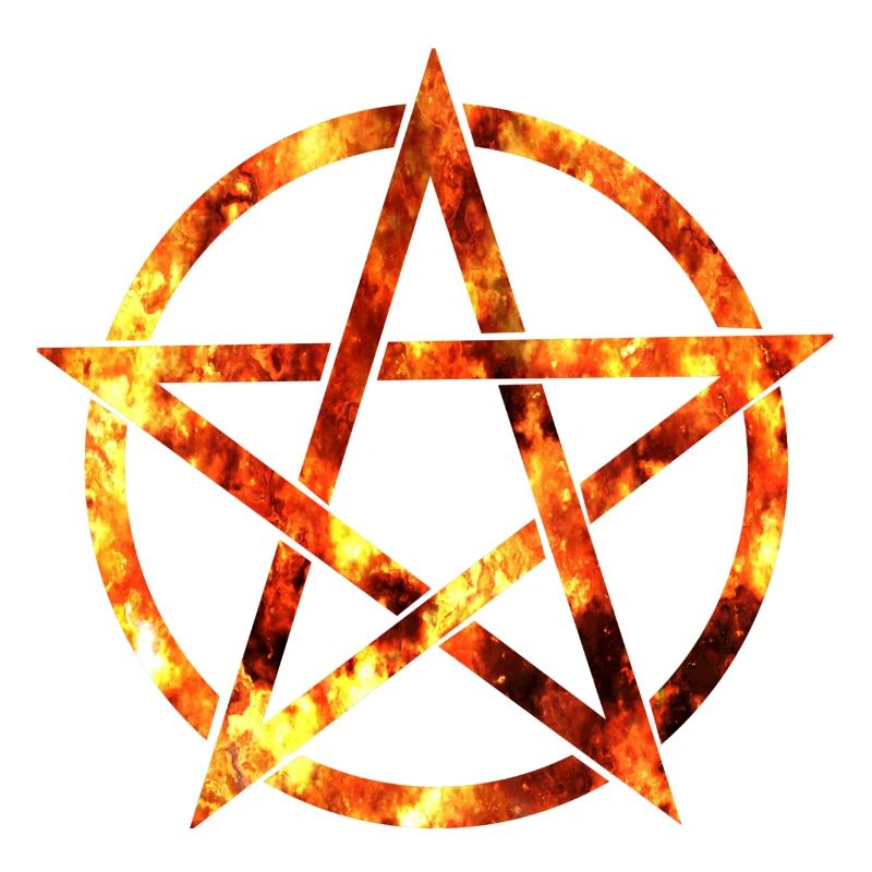 pentagram from flames