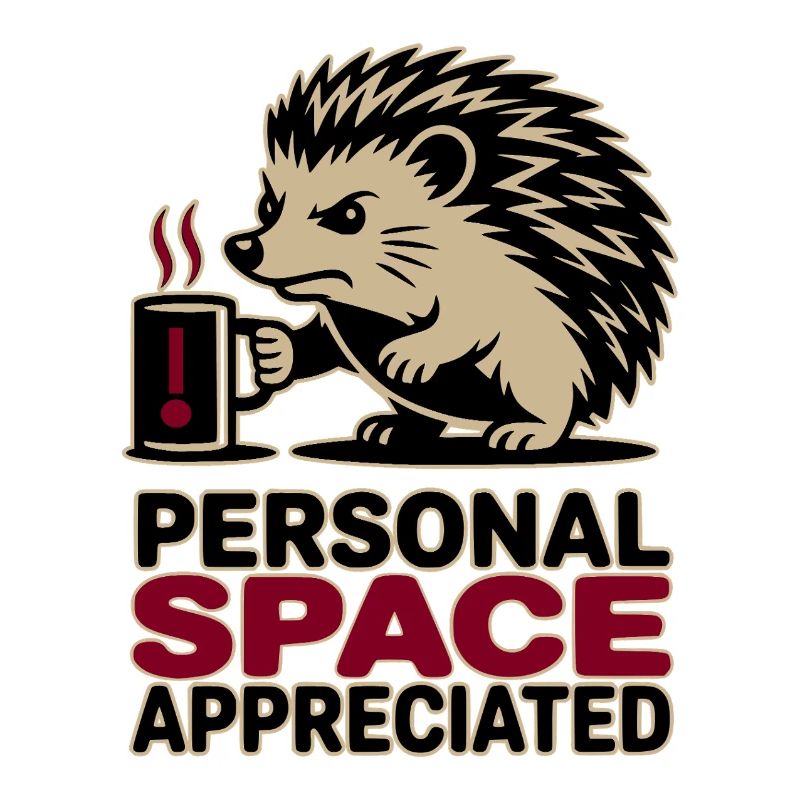 Grumpy Hedgehog Personal Space Introvert Coffee