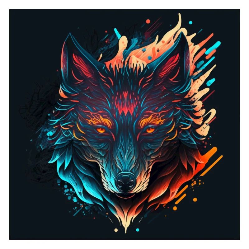 Abstract Wolf's Head
