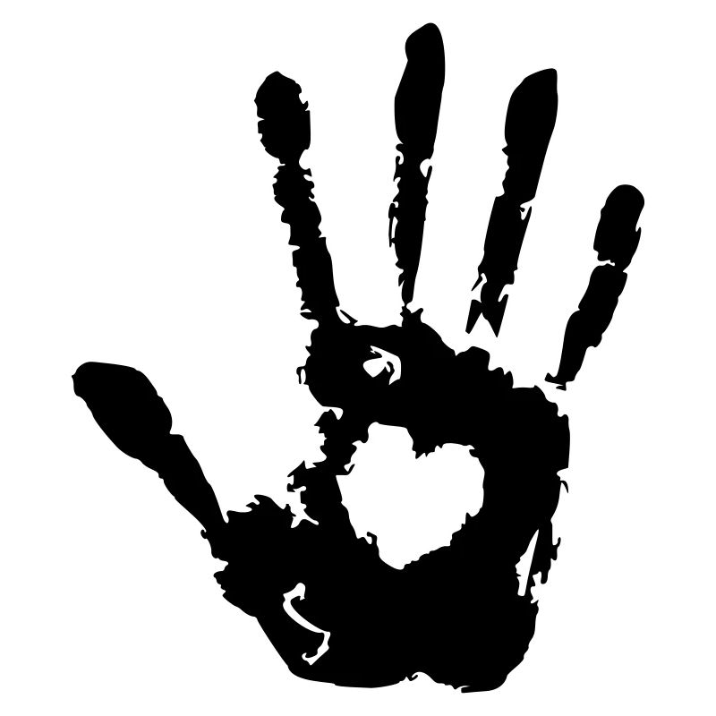 Stop Hand Right with Heart Print