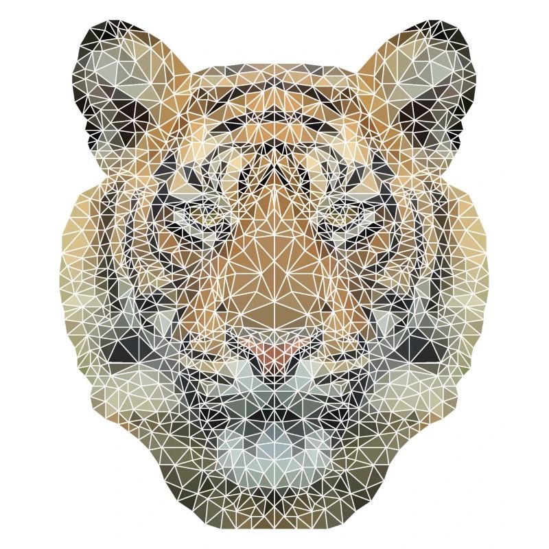 Polygon Tiger Transparent