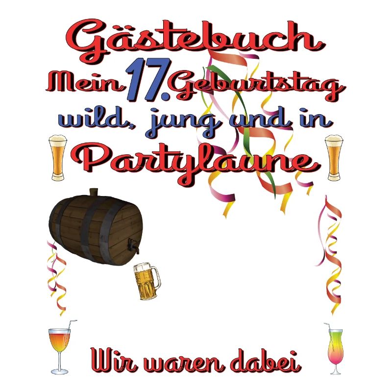 17. Geburtstag Mädchen & Junge Gästebuch