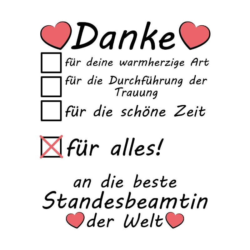 Danke Dankeschön an beste Standesbeamtin der Welt
